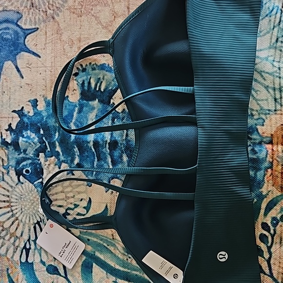 Lululemon Like a Cloud Ribbed Bra Size 12 Storm Teal - Picture 5 of 12